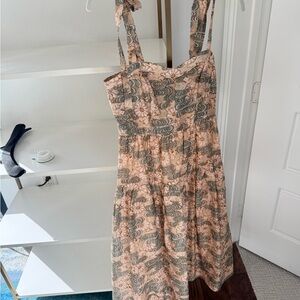 Floral Patterned Dress in Pink and Gray